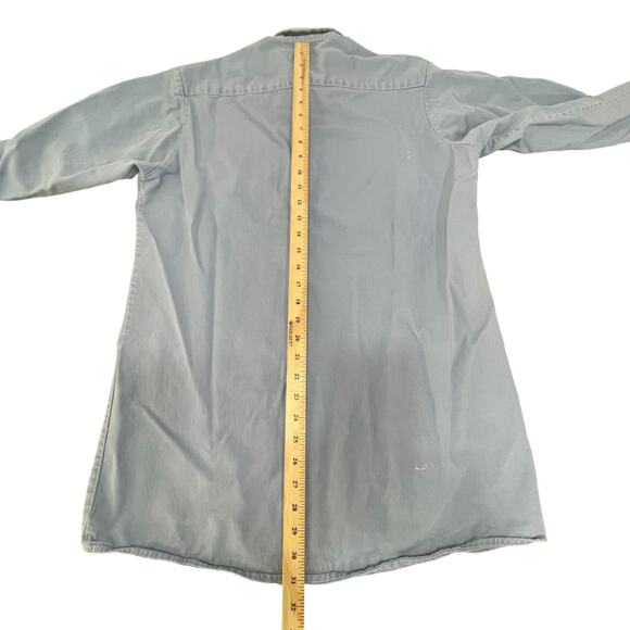 Bulwark FR Long Sleeve Button Up Shirt Sz M Blue Fire Flame Resistant Work Weld - Picture 5 of 7
